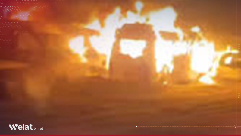 احتراق سيارات الأمن العام في كري سبي 